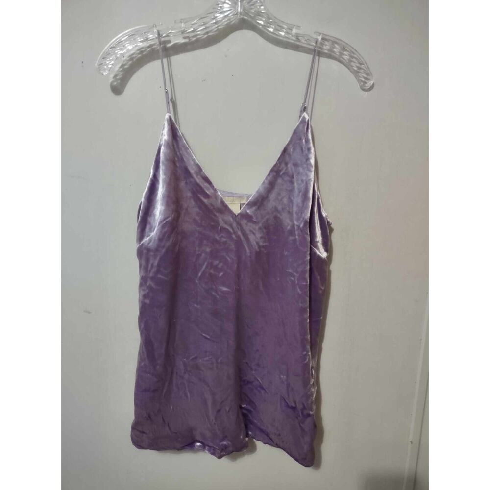 H&M | Purple Velvet Spaghetti Strap Tank Size 6